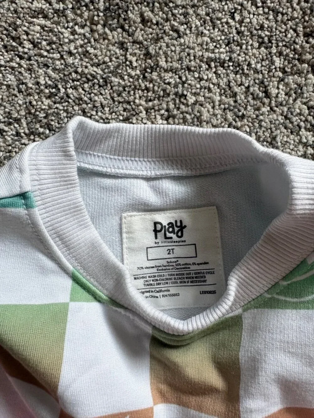 Toddler Little Sleepies Size 2, 24month, Cheery Checks Outfit Sweatshirt and Jog